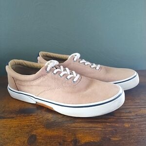 Sperry Top-Sider Men's 8M Lace Up Sneaker  Boat Shoes Beige/Tan Casual Coastal